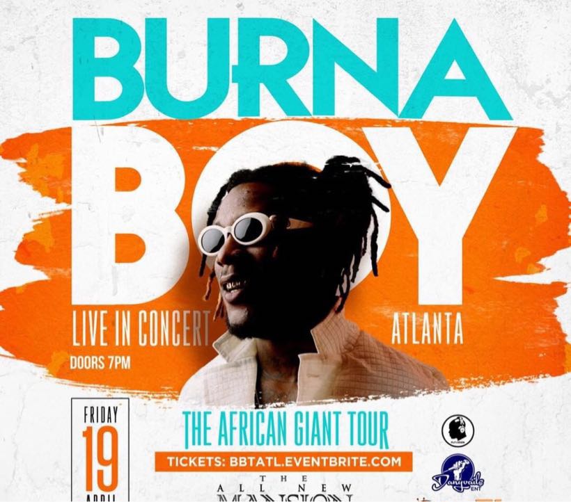 Event BURNA BOY LIVE IN ATLANTA ETicketing System